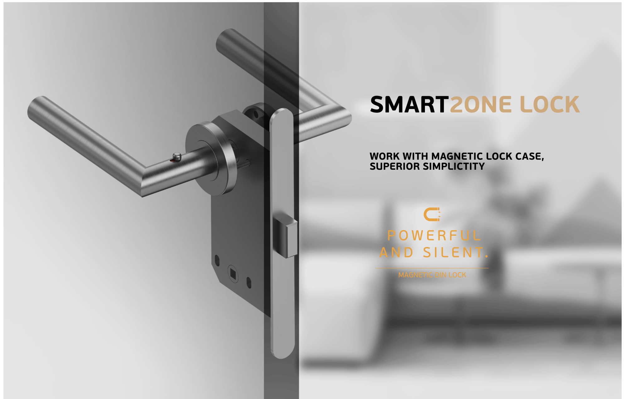 Sus304 Lock at Handle Keyless Silent Magnetic Lock